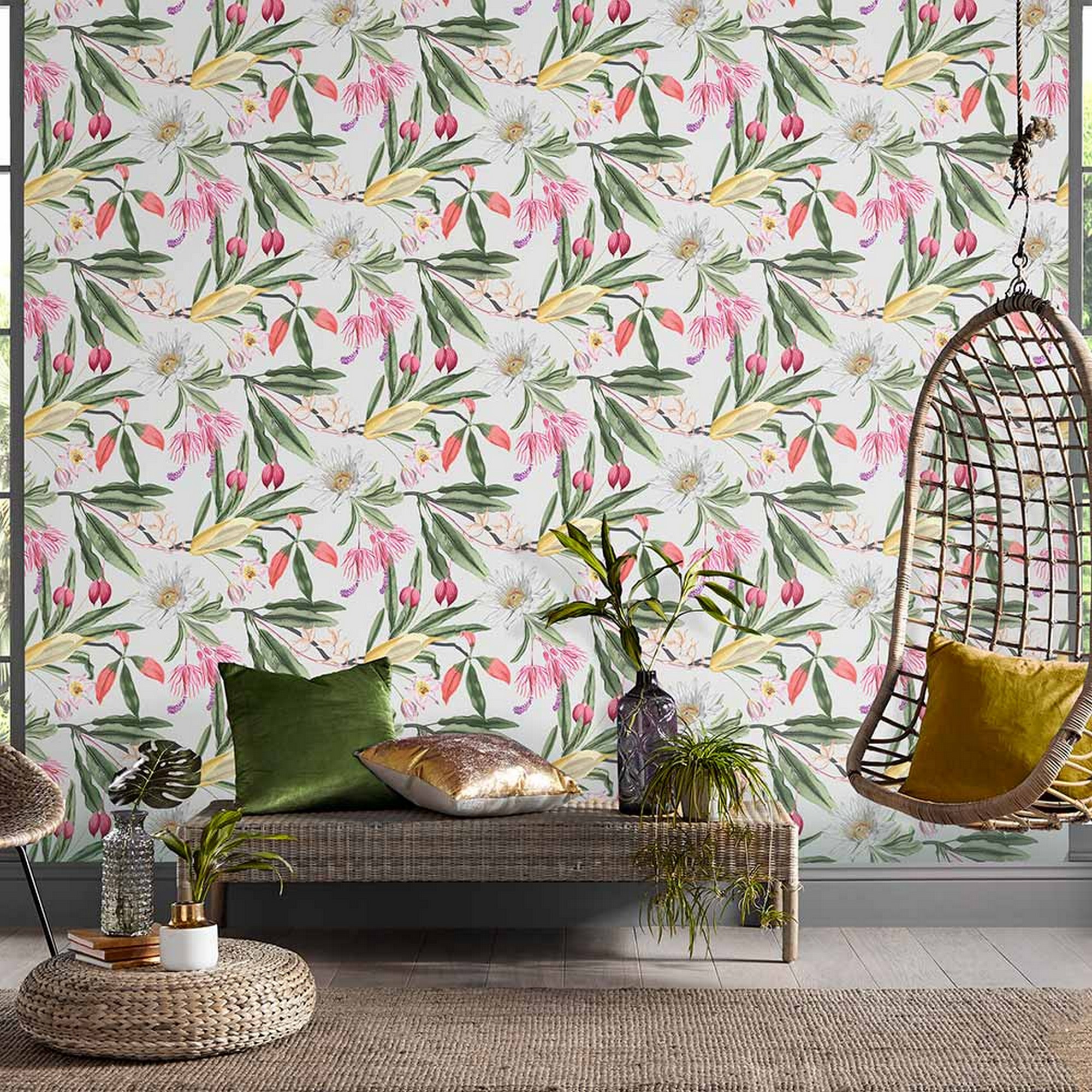 Paradise Floral Wallpaper 107600 By Graham Brown In Chalk White